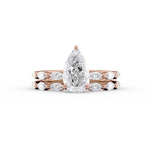 The Lucia Set With A 2 Carat Pear Lab Diamond