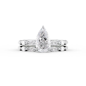The Lucia Set With A 1 Carat Pear Lab Diamond