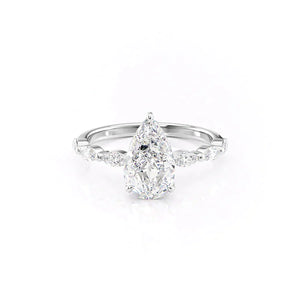 The Lucia Set With A 1.5 Carat Pear Moissanite