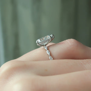The Lucia Set With A 2 Carat Pear Lab Diamond