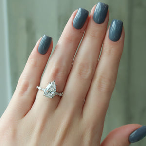 The Lucia Set With A 2 Carat Pear Lab Diamond