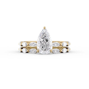 The Lucia Set With A 1 Carat Pear Lab Diamond