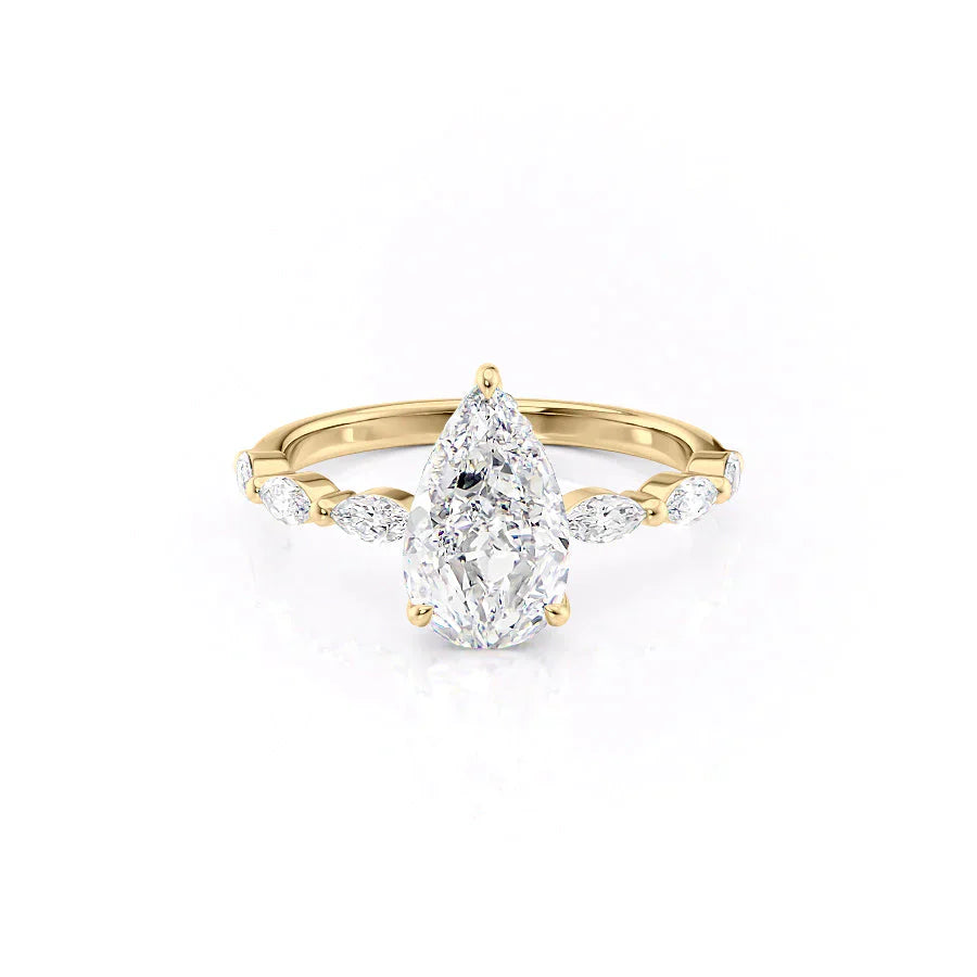 The Lucia Set With A 2 Carat Pear Lab Diamond
