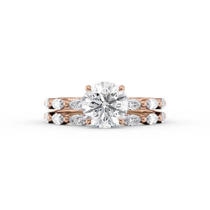 The Lucia Set With A 4 Carat Round Moissanite