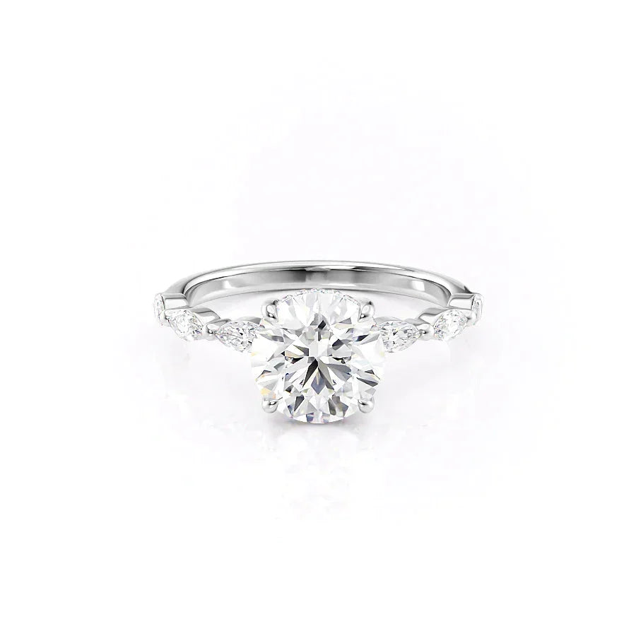 The Lucia Set With A Round Moissanite