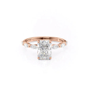 The Lucia Set With A 3 Carat Radiant Lab Diamond