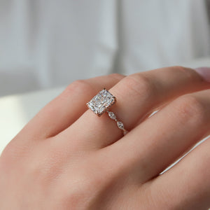 The Lucia Set With A 2 Carat Radiant Lab Diamond