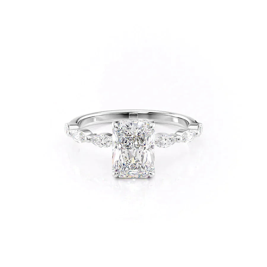 The Lucia Set With A 3.5 Carat Radiant Moissanite