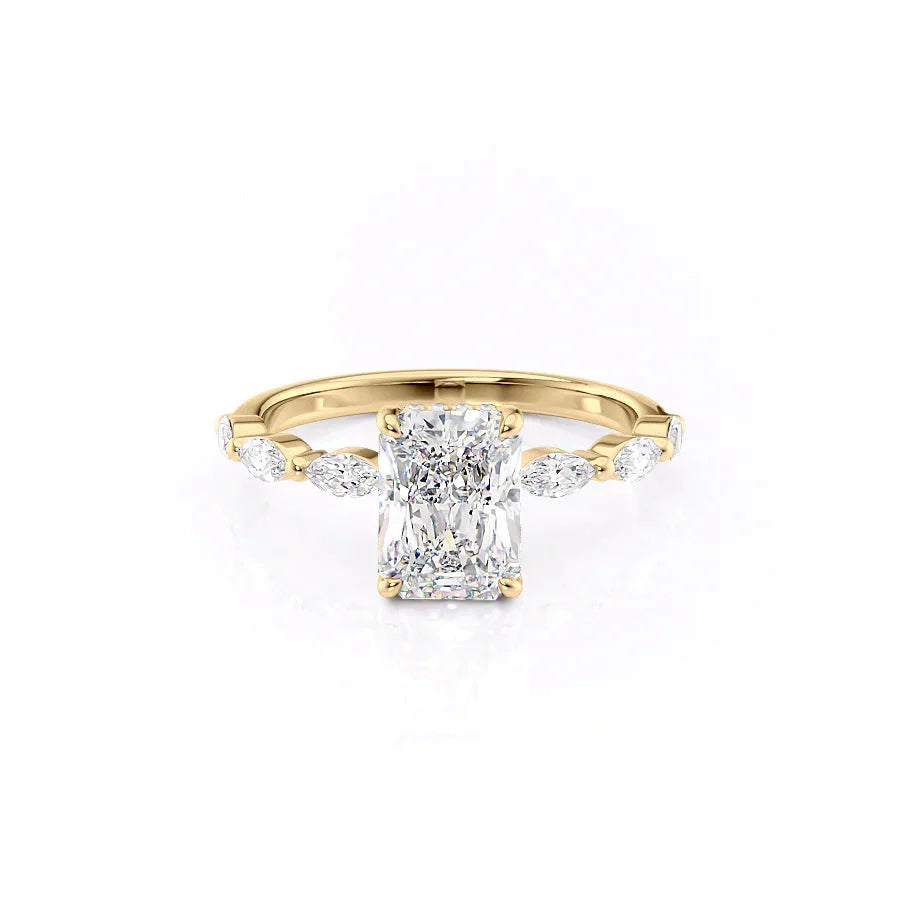 The Lucia Set With A 2.5 Carat Radiant Lab Diamond