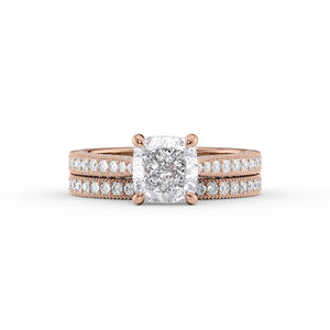 The Catherine Set With A 3 Carat Cushion Lab Diamond