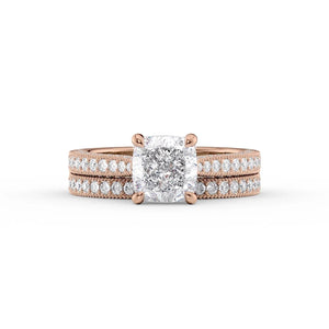 The Catherine Set With A 1 Carat Cushion Lab Diamond