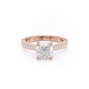 The Catherine Set With A 2.5 Carat Cushion Moissanite