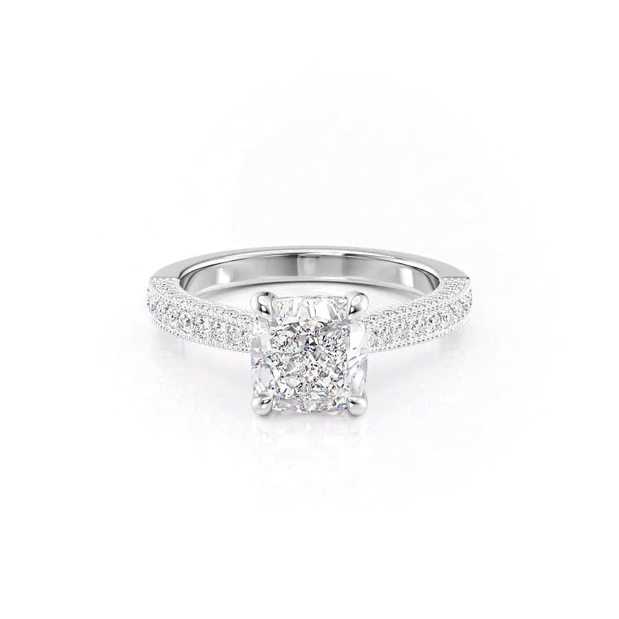 The Catherine Set With A 1.5 Carat Cushion Lab Diamond