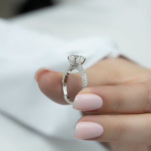 The Catherine Set With A 2 Carat Cushion Lab Diamond