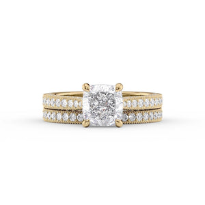 The Catherine Set With A 2 Carat Cushion Lab Diamond
