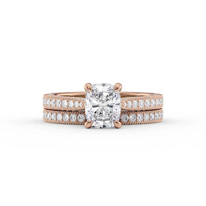 The Catherine Set With A 3 Carat Elongated Cushion Lab Diamond