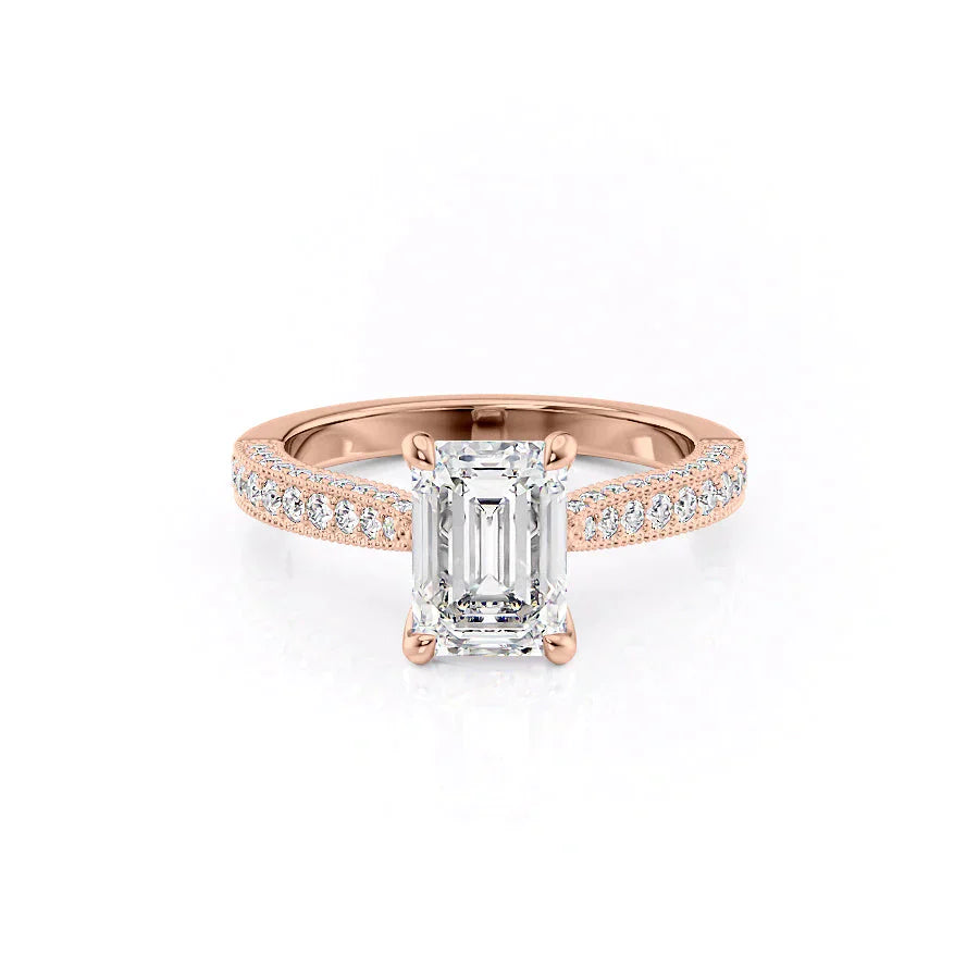 The Catherine Set With A 2.5 Carat Emerald Lab Diamond