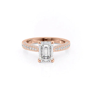 The Catherine Set With A 5 Carat Emerald Moissanite