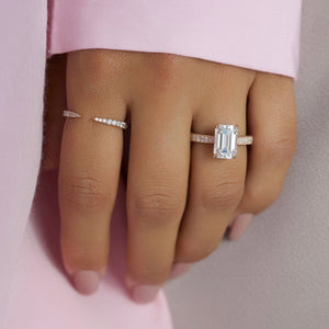 The Catherine Set With A 1 Carat Emerald Lab Diamond