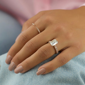 The Catherine Set With A 1 Carat Emerald Lab Diamond