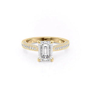 The Catherine Set With A 1 Carat Emerald Moissanite