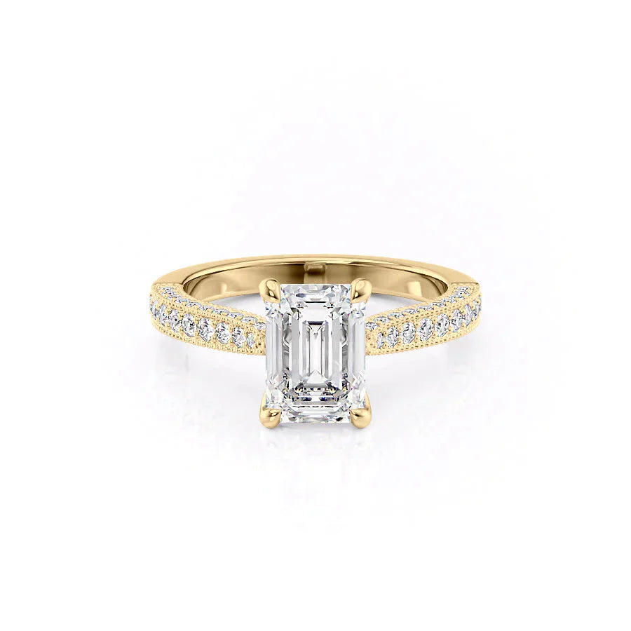 The Catherine Set With A 2.5 Carat Emerald Lab Diamond