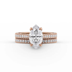 The Catherine Set With A 4.5 Carat Marquise Moissanite