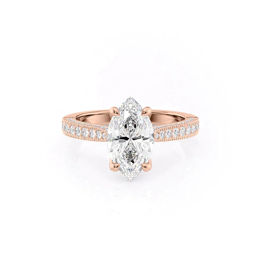 The Catherine Set With A 3 Carat Marquise Lab Diamond