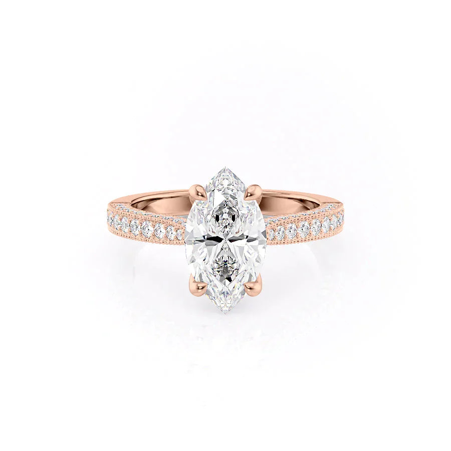 The Catherine Set With A 1.5 Carat Marquise Moissanite