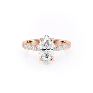 The Catherine Set With A 5 Carat Marquise Moissanite