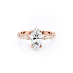 The Catherine Set With A 1.5 Carat Marquise Lab Diamond
