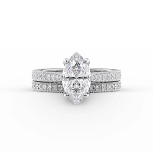 The Catherine Set With A 2 Carat Marquise Lab Diamond