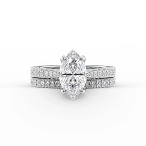 The Catherine Set With A 3 Carat Marquise Moissanite