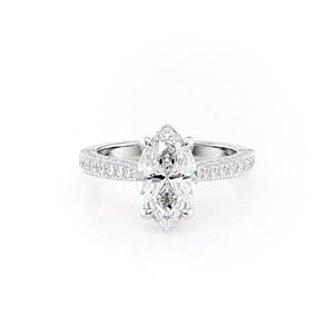 The Catherine Set With A 1.5 Carat Marquise Moissanite