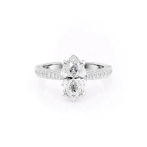 The Catherine Set With A 2.5 Carat Marquise Lab Diamond