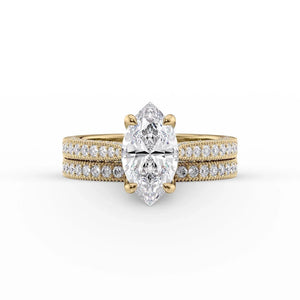 The Catherine Set With A 1.5 Carat Marquise Lab Diamond