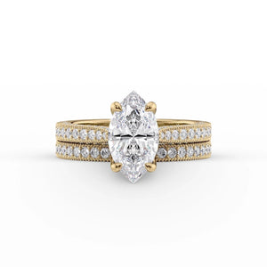 The Catherine Set With A 2 Carat Marquise Lab Diamond