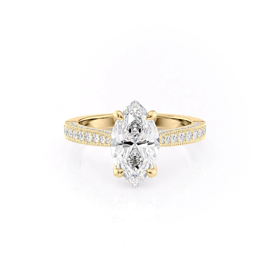 The Catherine Set With A 2 Carat Marquise Moissanite