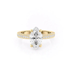 The Catherine Set With A 1.5 Carat Marquise Lab Diamond
