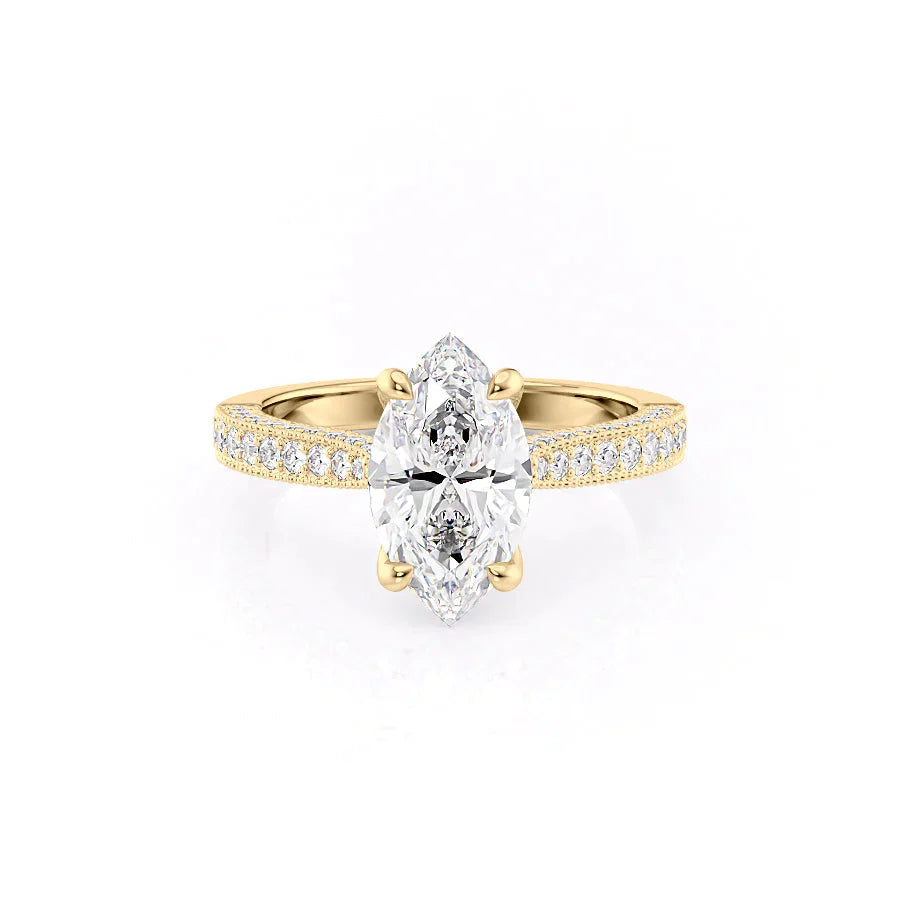 The Catherine Set With A 2 Carat Marquise Lab Diamond