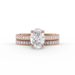 The Catherine Set With A 2.5 Carat Oval Moissanite