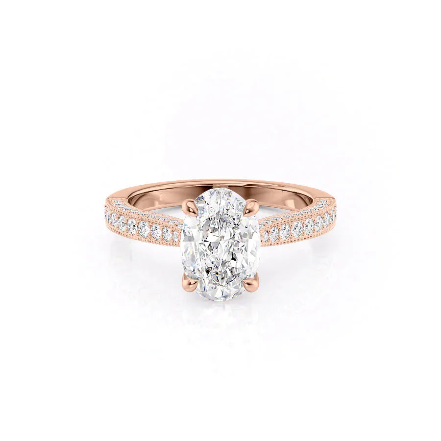 The Catherine Set With A 2 Carat Oval Moissanite