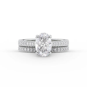 The Catherine Set With A 4 Carat Oval Moissanite
