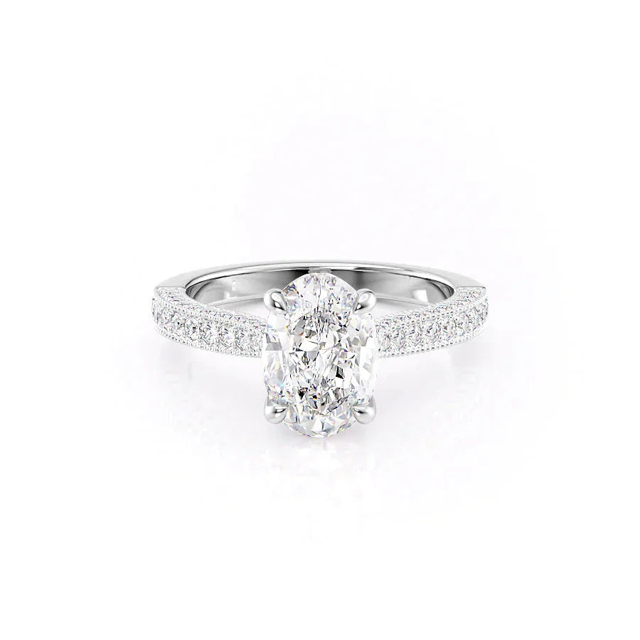 The Catherine Set With A 1.5 Carat Oval Lab Diamond