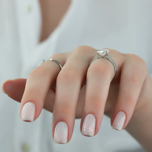 The Catherine Set With A 1 Carat Oval Lab Diamond