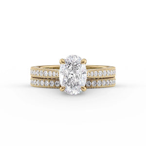 The Catherine Set With A 3.5 Carat Oval Moissanite