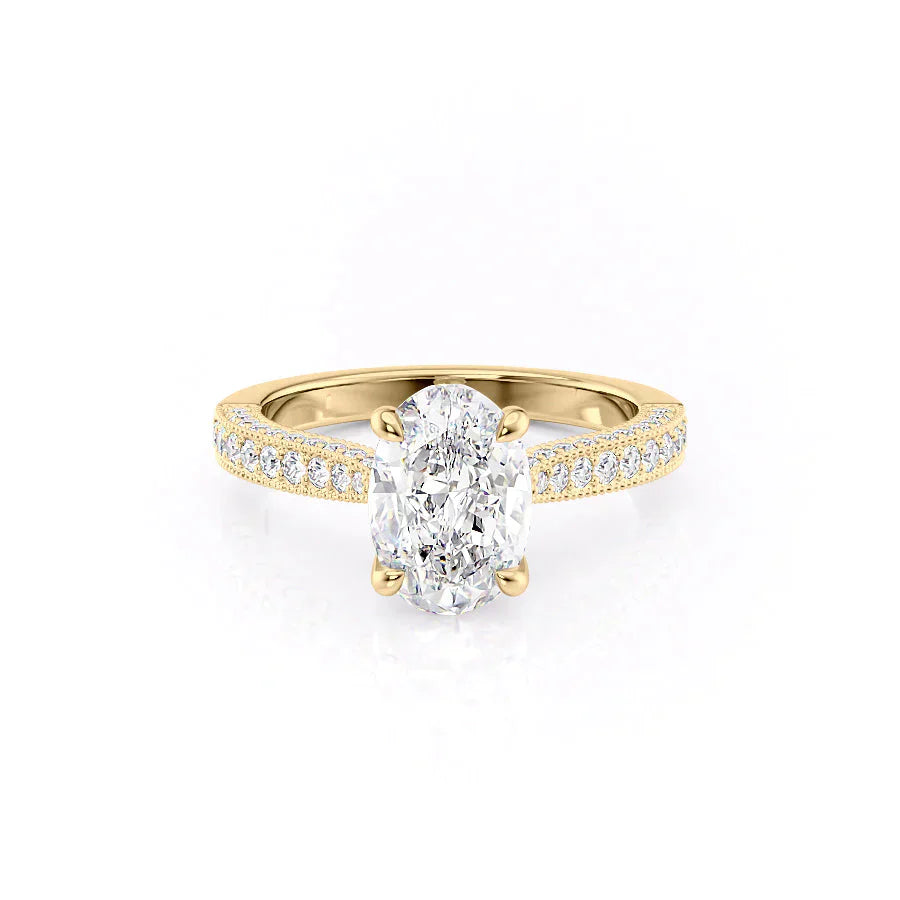 The Catherine Set With A 1 Carat Oval Lab Diamond