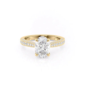 The Catherine Set With A 3.5 Carat Oval Moissanite