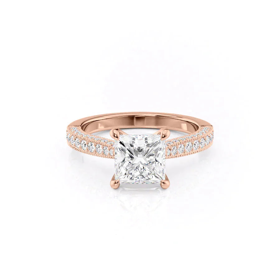 The Catherine Set With A 4.5 Carat Princess Moissanite