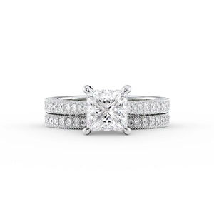 The Catherine Set With A 3.5 Carat Princess Moissanite